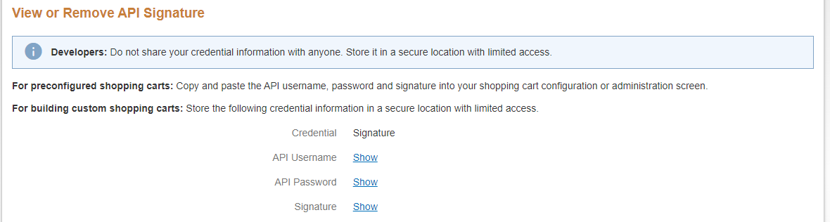 Download Credentials Page